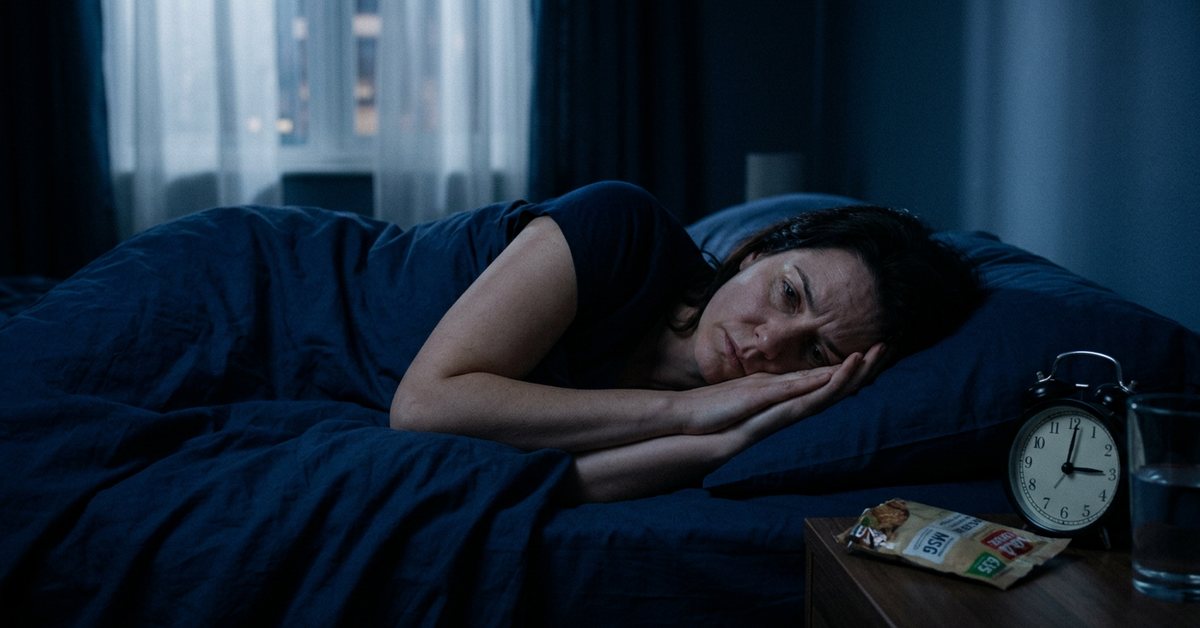 Hidden MSG and flavour enhancer 635 disrupting your sleep - photographed for the Why Can't I Sleep guide. Images and Photos created by www.why-cant-sleep.com