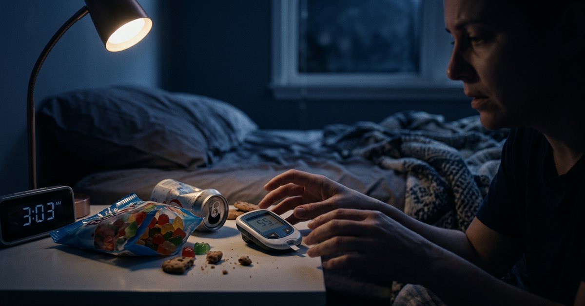High sugar foods before bed and the 3am blood sugar crash - photographed for the Why Can't I Sleep guide. Images and Photos created by www.why-cant-sleep.com